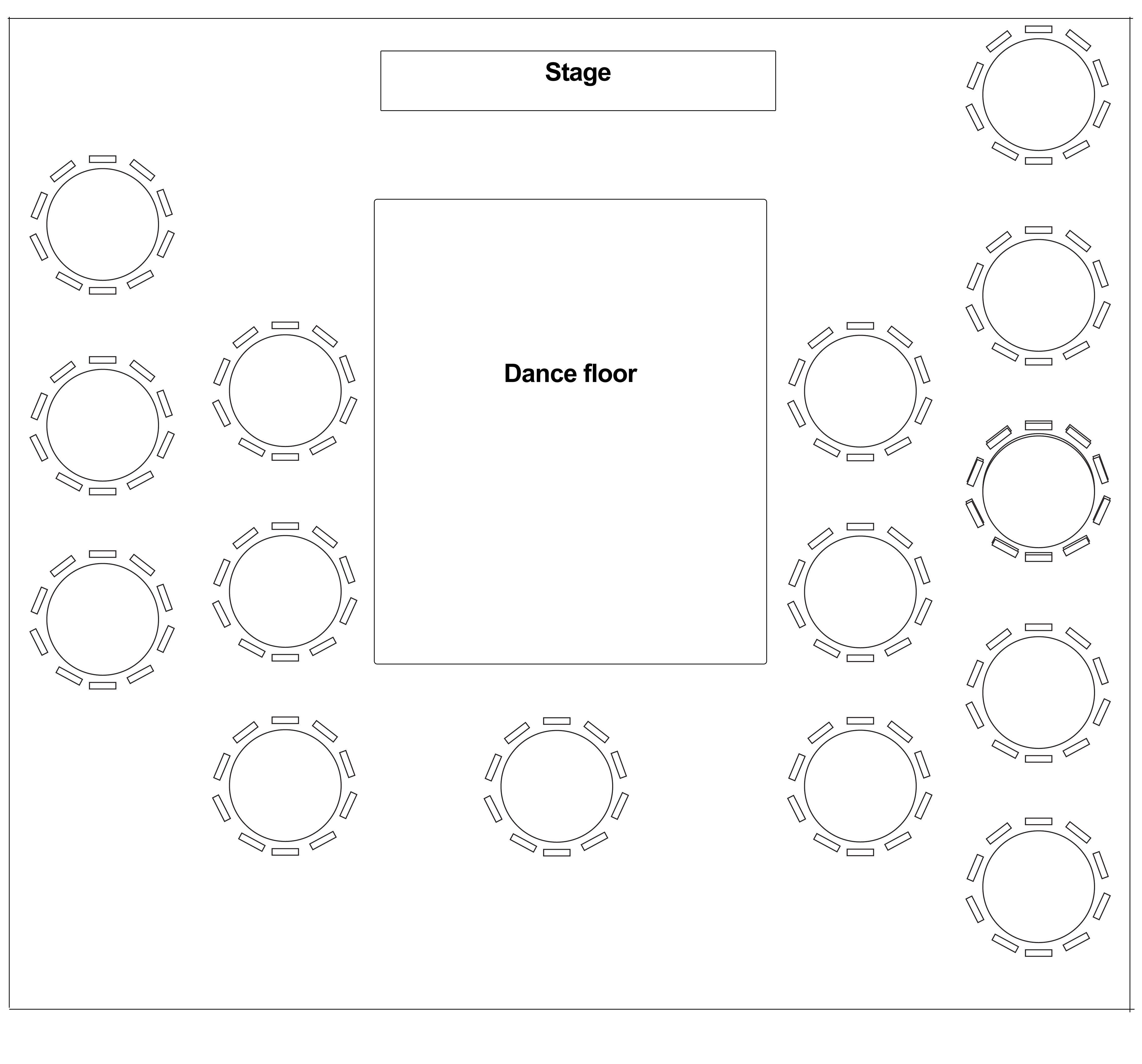 The Town House, Hamilton wedding table layout 3